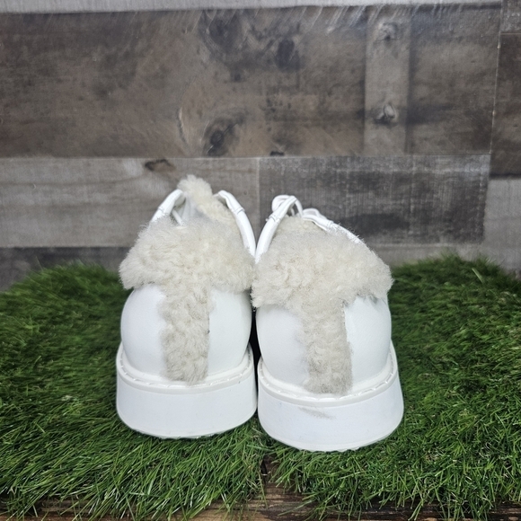 LAUREN RALPH LAUREN Angeline Leather Sneakers With Sherpa Size 11 - Picture 5 of 11